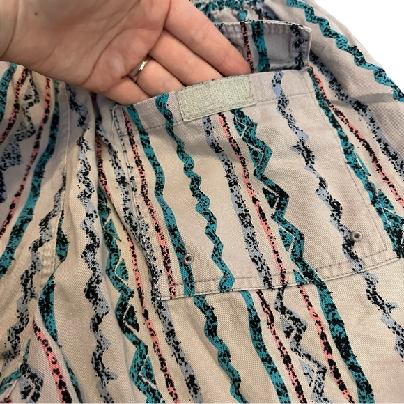 Extreme 80s Retro Striped Elastic Cotton Shorts Men’s Small 90s - Picture 5 of 7